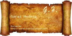 Garai Hedvig névjegykártya